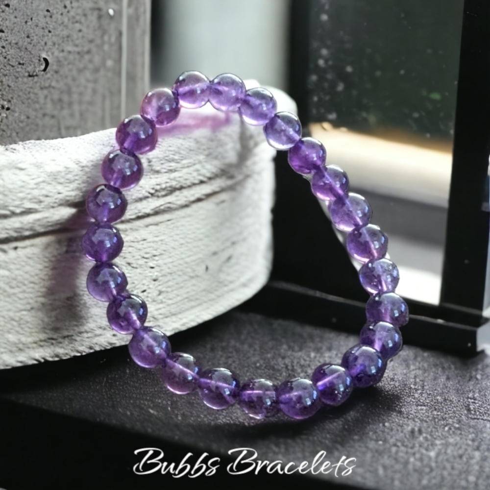 Amethyst Women's Healing Bracelet 8mm Natural Rare Stones